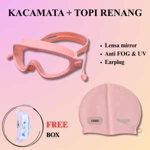 Kacamata Renang Anak Remaja Swimming Googles Dewasa Anti FOG Anti UV Big Frame Bonus Ear Plug