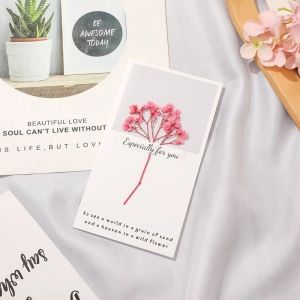 Dried Flower Blessing Card for Christmas New Year Gift Birthday Business Thank-you Greeting Cards