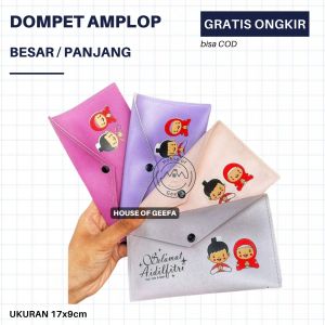 House of Geefa - Dompet Amplop Panjang 1 Pack isi 10 PCS - Dompet Amplop Besar - Dompet Kancing - Amplop Lebaran 2023 THR Idul Fitri - Angpao Ampao Ampau