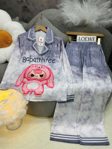 Pijama lụa tay dài mac Lona chất mềm mịn