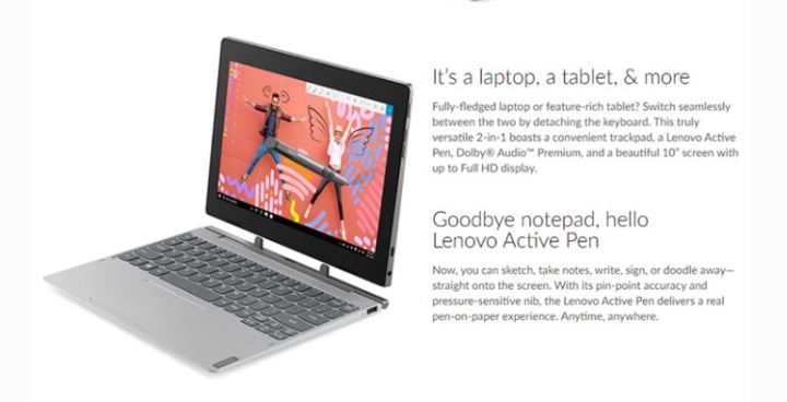 Lenovo IdeaPad D330-10IGL 82H0000JPH HD Detachable