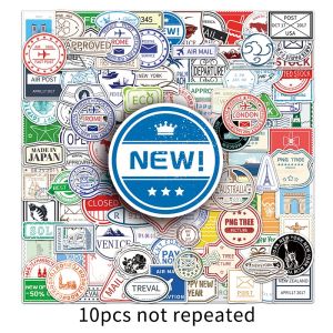 116pcs Retro Postmark Travel Sticker Luggage Check-in Bag Air Ticket Helmet Diary Decorative Sticker