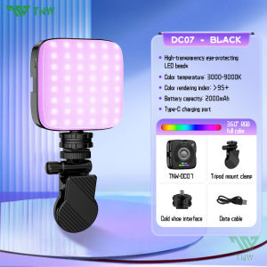 TNW DC07 RGB Light Magnetic Portable Selfie Light 2000mAH CRI 97+ Fill light 3000K-9000K For Photography With 360° Full-color