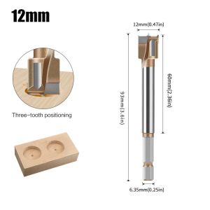 ALLLUCK Cacbua vonfram Mũi khoan Ba răng Lưỡi đôi Mũi khoan bản lề 10-25mm Mũi khoan lục giác