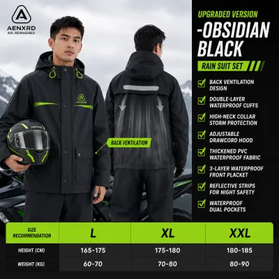 AENXRD FT Rain Coat For Motorcycle Waterproof Motor Bicycle Outdoor Raincoat Men Motorbike Rain Suit For Man and Women Motorcycle Riding Rain Coat Suit Raincoat Double Layer Set Motorcycle Bike Bicycle Outdoor Waterproof Jacket Rainsuit