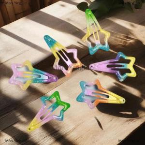 [COD] Man YingLie 6 12Pcs Girls Hair Accessories Colorful Hairpin Printed Paint Water Droplet BB Clip Cartoon Metal Children Hair Clip