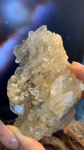 Bụi đá Thạch Anh Lemurian tự nhiên chớp nhọn tán sắc năng lượng vũ trụ 606