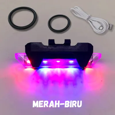 Lampu Sepeda LED USB Rechargeable Anti Air Aksesoris Sepeda Lampu Keamanan Lampu Belakang Sepeda