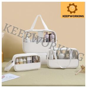 KEEP WORKING 1pcs PVC Cosmetic Bag Waterproof Washing Bag Dustproof Travel Storage Pouch Make up Organizer Storage Bag