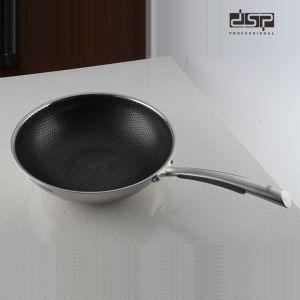 Chảo chống dính lòng sâu chất liệu inox 304 nắp vung thủy tinh thương hiệu cao cấp DSP CS004-W32 và CS004-W34  thiết kế chắc chắn công nghệ chống dính khoan khắc bề mặt mới nhất