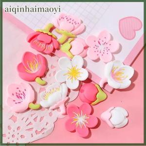 aiqinhaimaoyi 12pcs Creative Whiteboard Cartoon Magnetic Sticker Fridge Magnet Pink Flower Resin Decorative Refrigerator Magnets