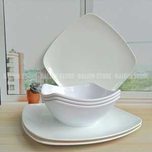 HADIAH GRATIS 1 PCS SENDOK PROMO PAKET 12 PCS ISI 6 PIRING PRASMANAN PLATE 6 MANGKUK MIE MELAMINE