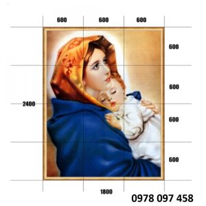 Tranh Đức mẹ bồng con - gạch tranh