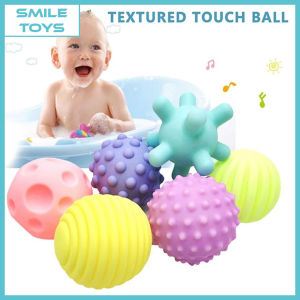 Smile - Mainan Anak Bola Karet Pencet Berbunyi Melatih Sensorik / Melatih Motorik Bola Lembut 6 PCS