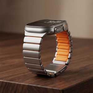 Titanium Metal+Silicone Strap For Apple Watch Ultra 3/2/1 49mm S11 46mm Luxury Band For Series 10 9 8 7 SE 3 44/45mm Bracelet