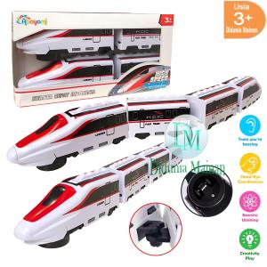 Mainan Anak Kereta Api Cepat MRT Train High Speed Elektrik Bump And Go Suara Lampu 4 Gerbong