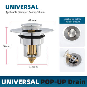 Universal Stopper Plug Cover Bathroom Sink Drain Stopper Pop-up Drain Filter Basket Sink Plug