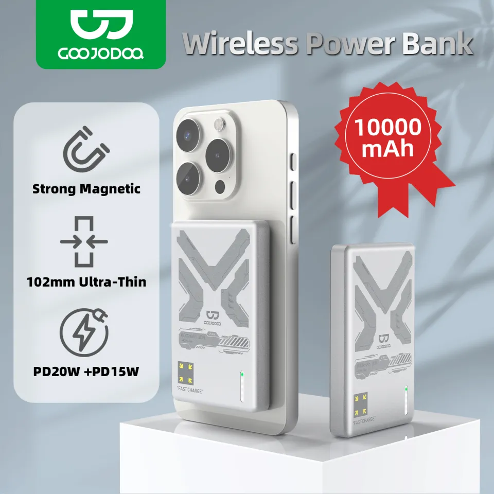GOOJODOQ 10000mAh Power Bank 20W Magnetic Fast Charging Wireless Charging  Ultra-thin for iPhone Samsung