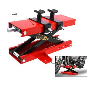 Motorcycle ATV Scissor Lift Jack 500KG Motorcycle Lift Platform Wide Deck Floor Jack Car Scissor Hoist Stand Repair Stand for Motorcycle ATV Dirt Bike 1100 LB Motorcycle Center Scissor Lift Jack Hoist Stand Bikes ATVs Scooter Crank Stand
