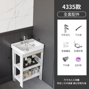 Standing Wash Basin Sink With Stand Counter Top Basin Sink Toilet Basin With Rack  Household Small Apartment Washbasin Cabinet Combination Environmental Protection Paint-Free Standing Wash Basin Sink With Stand