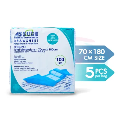 Assure - Absorbent Underpads Draw sheet 100gm (Disposable Bed Liners) 70x180cm - by BW Generation EXP 24102028