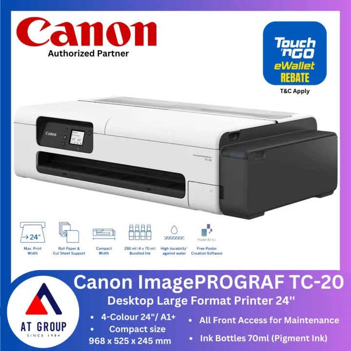 Canon imagePROGRAF TC-20 Large Format Printer TC 20 | Compact | Desktop | 24'' A1+ | CAD Poster | PFl-050 tc20 | ATP | JOHOR | Kuala Lumpur | Melaka