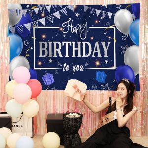 Happy Birthday Party Backdrop Boys Girls Scene Decoration Supplies Hanging Cloth 18 Coming-of-Age Ceremony Decoration