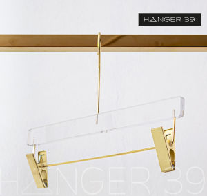 ไม้แขวนกางเกง รุ่น หนีบอะคริลิค เนื้ออะคริลิค ตะขอเงิน ตะขอทอง (ราคาต่อไม้)