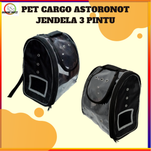 PET CARGO ASTRONOT 3 PINTU JENDELA ZIPPER TERBARU BAHAN TAHAN AIR KOKOH TEBAL MUAT 2 KUCING DEWASA