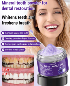 【Periodontal Health Restoration】Purple Mineral Tooth Powder for Tooth Restoration  Gentle Formula Fresh Breath Whitening Enamel Gums Care toothpaste 牙齿修复紫色矿物牙粉