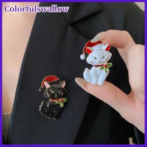 Colorfulswallow Giáng Sinh Cổ Điển Động Vật Dễ Thương Mèo Trâm Cài Pins Phụ Nữ Áo Quần Áo Phù Hiệu Đồ Trang Sức accessries