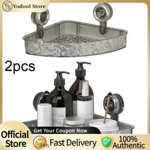 Clear Wall Mount Toothbrush Holder with Suction Cup Bathroom Storage Shelf for Bathroom Organization