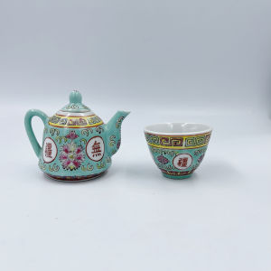 porcelain hand painted enamel original Jingdezhen chinese tea pot set mug cup small decor