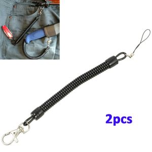 OOC Hanging Practical Tactical Retractable Mobile Phone Elastic Key Anti-lost Anti-theft Lanyard Buckle Spring Rope Keychain