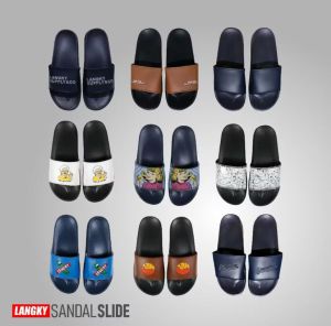 Sandal Slide Langky SYSL Fiducia Slip on Dewasa Putih Selop Kekinian Branded Tebal Anti Air