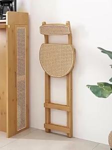 Bar Stool Chair With Cushion Bar Stool High Chair Bar Chair High Chair Bar Stool Foldable modern minimalist solid wood dining table with Japanese-style rattan weave