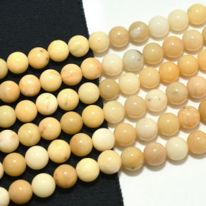 Natural Yellow NephriteLoose Round Beads 6.3mm-6.5mmWith Defect