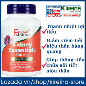 Viên uống Kidney Essentials giúp thanh nhiệt lợi tiểu giảm viêm sỏi thận đường tiết niệu bàng quang 500 mg 120 viên