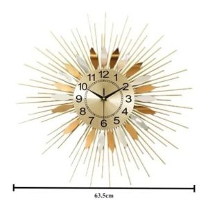 Sacesr Nordic Luxury Wall Clock Large Living Room Creative Metal Wall Clock Unique Sunburst Shape Decoration Clocks Artistic Home Decor P7Q2M