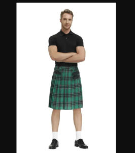 แบบดั้งเดิมสก็อต Kilt ผู้ชายยุคกลางเครื่องแต่งกายสีทึบจีบกระโปรงกับกระเป๋าย้อนยุคฮาโลวีน S-5XL ลายสก๊อต