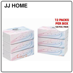 【JJ HOME】3-Ply Household Tissue Paper 12 Packs per Box 120 Sheets per Pack