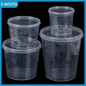 【E-WOITD】 Plastic Paint Mixing Cup PP Hard Plastic Tune Paint Cup with Cover