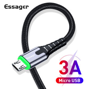 Essager LED Micro USB Cable Fast Charging Data Wire Cord Micro USB Charger Cable For Samsung Xiaomi LG Vivo Android Mobile Phone 0.25m/0.5m/1m/2m/3m micro usb cable