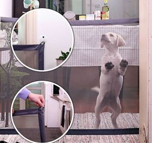 Pet Dog Magic Gate Safety Cat Mesh Net Fence Safe Guard Fences Portable Folding
