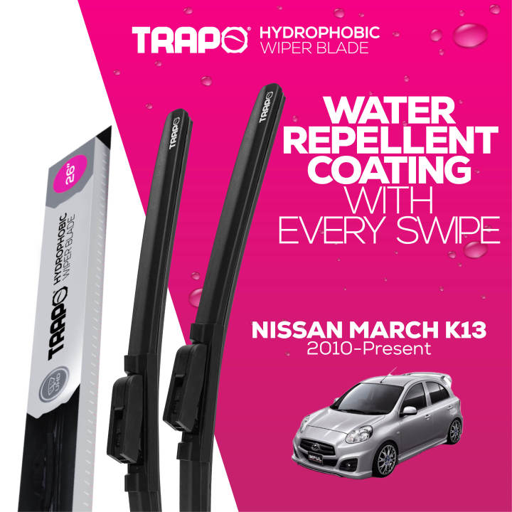 Trapo Hydrophobic Car Wiper Blade Nissan March K13 2010 Present Lazada