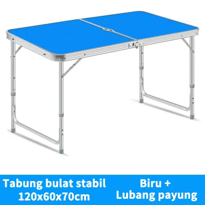 Meja Lipat Jualan Lubang Tengah Payung Meja Lapak Bazar Cafe Kokoh Meja Lipat Set Koper Camping Outdoor Portable