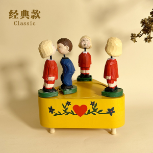 กล่องดนตรีไม้แกะสลักรูปหัวใจพร้อมลำโพงหมุนไฟฟ้าสุดสร้างสรรค์สำหรับตกแต่งของขวัญวันเกิดสุดสร้างสรรค์