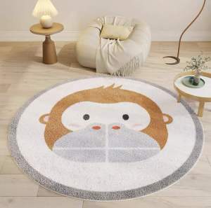 100CMBaby play mat， Cartoon cute living room childrens room round carpet bedroom study small mat mat cloakroom