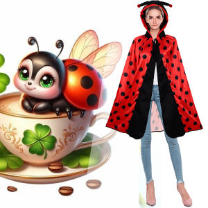 Cross border halloween ladybug cape adult children cape cosplay costumes festival party costume gifts