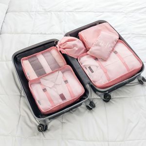 【NEW A 】Seven-Piece Travel Storage Bag Set Luggage Clothing Organization Bag Travel Clothes and Underwear Sorting and Storage Bag